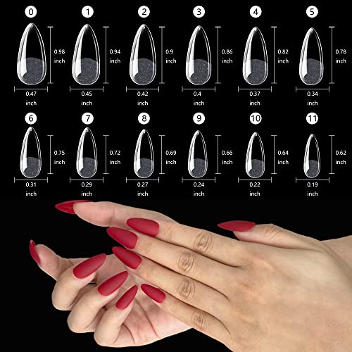 Medium Almond Shape Acrylic Nail Extensions for Durable and Stylish Finger Enhancement - Image 2