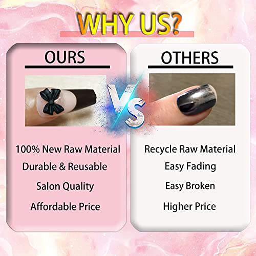Medium Length Coffin-Shaped Acrylic Nail Tips for Elegant Manicures 100 Count - Image 5