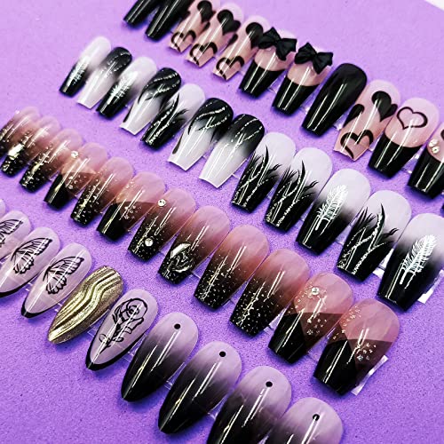 Medium Length Coffin-Shaped Acrylic Nail Tips for Elegant Manicures 100 Count