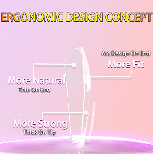 Medium Length Coffin-Shaped Acrylic Nail Tips for Elegant Manicures 100 Count - Image 4