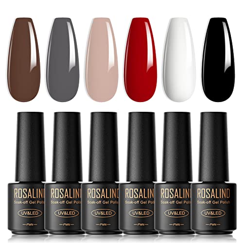 Classic Elegance: 6 Color Mono-chrome Nail Polish Set for Timeless Style