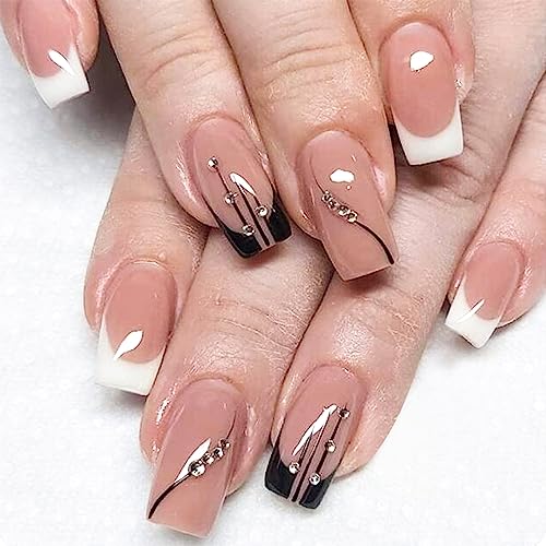 Monochrome Acrylic Nails