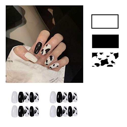 24 Piece Monochrome Acrylic Nail Set for Stylish Long-Lasting Manicures - Image 2