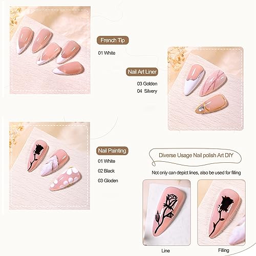 Monochrome Nail Art Kit for Creative and Stylish Manicures at Home, 10 Piece Set - Image 6