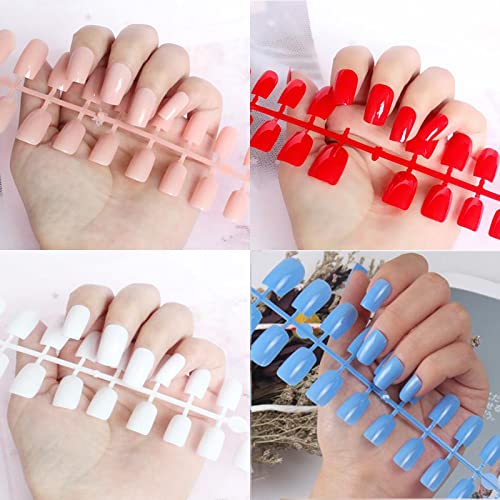 24-Piece Multicolored Acrylic Nails Set for Fashionable Nail Art Designs - Image 3