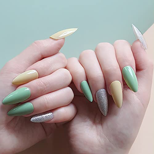 24 Piece Set Natural Almond Shape Acrylic Nail Tips Durable & Easy Apply - Image 6