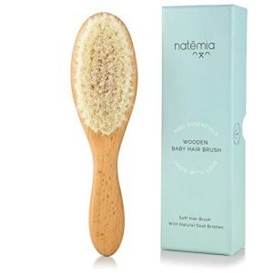 Gentle Natural Baby Hair Brush with Soft Bristles and Ergonomic Handle for Newborns