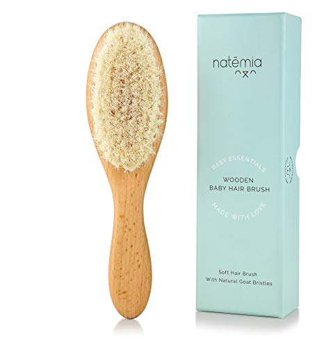 Gentle Natural Baby Hair Brush with Soft Bristles and Ergonomic Handle for Newborns
