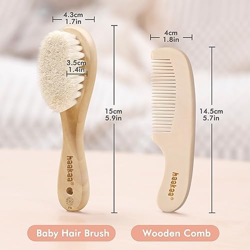 Natural baby hair brush for gentle grooming. - Image 2
