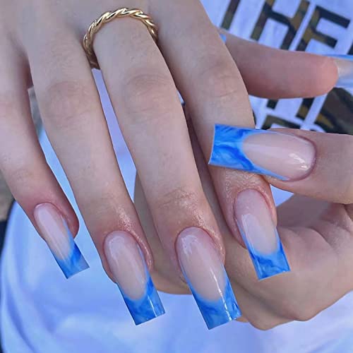 Ombre Blue Acrylic Nail Design Kit for Stunning Home Manicure Art