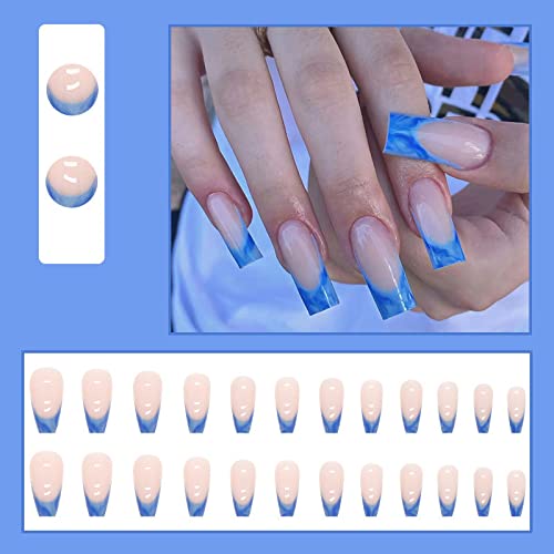 Ombre Blue Acrylic Nail Design Kit for Stunning Home Manicure Art - Image 5