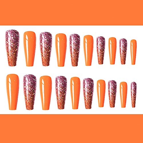 Orange and Grey Acrylic Nail Kit for Chic and Trendy Nail Art, 100pc Set - Image 3