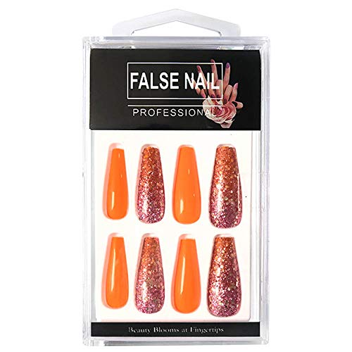 Orange and Grey Acrylic Nail Kit for Chic and Trendy Nail Art, 100pc Set - Image 4
