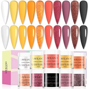 Stylish Orange and Purple Acrylic Nails Set - 24 Piece Kit