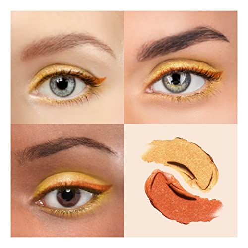 Orange and yellow eyeshadow for a vibrant makeup look. - Image 2