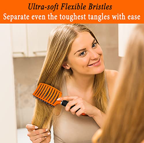 Orange Lightweight Detangling and Styling Hair Brush for All Hair Types - Image 5