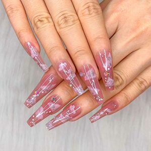 Pink Acrylic Coffin Nails