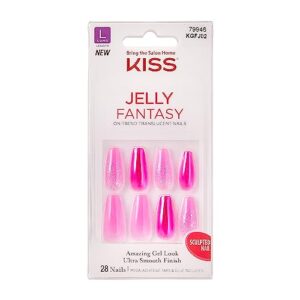 24 Piece Pink Acrylic Coffin Nails Set - Durable & Stylish Nail Art