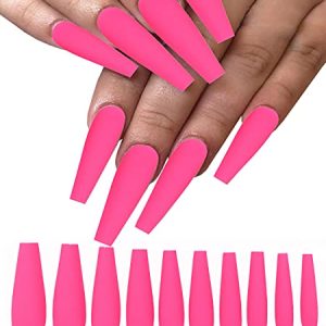 Pink Coffin Acrylic Nails