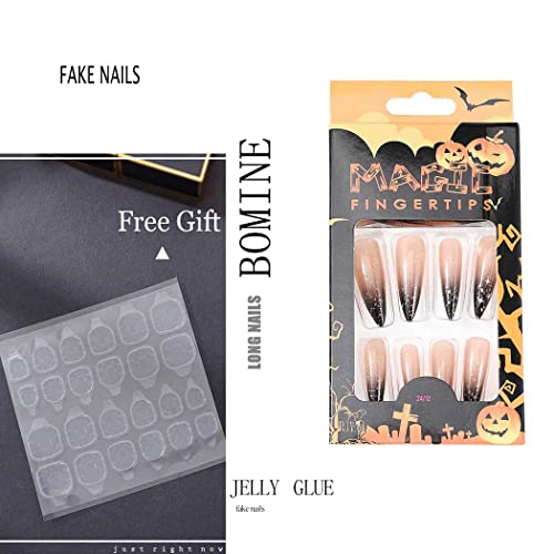 Medium Size 24 Piece Black Pointed Acrylic Nail Set - Image 7