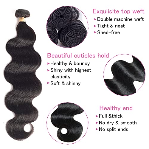 100% Human Hair Premium Bundles and Closure Set - Soft, Durable, Medium Brown - Image 2