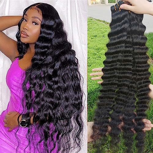 100% Virgin Human Hair Extensions, 3 Bundles, Natural Black, Seamless Blend