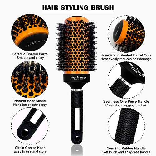 Professional Round Hair Brush for Styling All Hair Types, 9-inch - Image 2