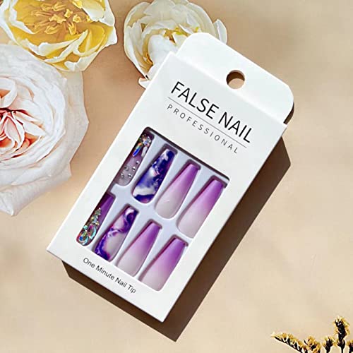 24 Purple Acrylic Nail Designs for Stunning Nail Art, Short Size - Image 6