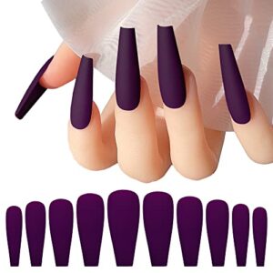 100 Pcs Assorted Purple Acrylic Nail Tips for Professional Nail Art and Design