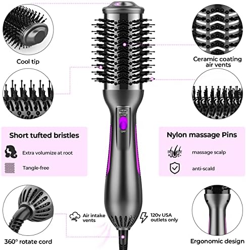 Purple blow dryer brush for styling hair efficiently. - Image 2