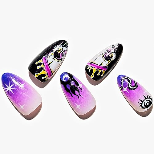 Purple Coffin Acrylic Nails