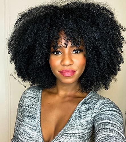 16-Inch Afro Wig for Women Natural Look, Comfortable Fit, 100% Human Hair