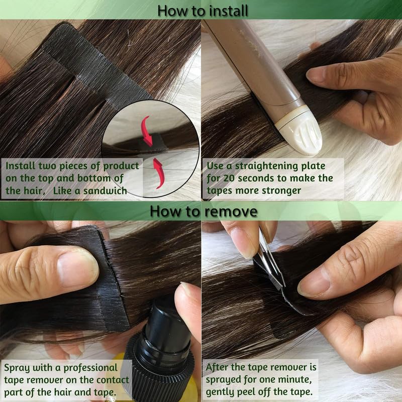 20 Inch Real Human Hair Tape-In Extensions for a Natural Look and Feel - Image 6