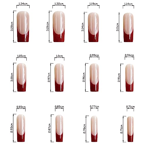 24 Piece Red Acrylic Nail Design Set for Stylish, Ready-to-Wear Looks - Image 4