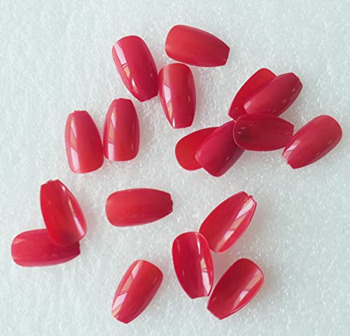 Red Coffin Acrylic Nails - Image 3