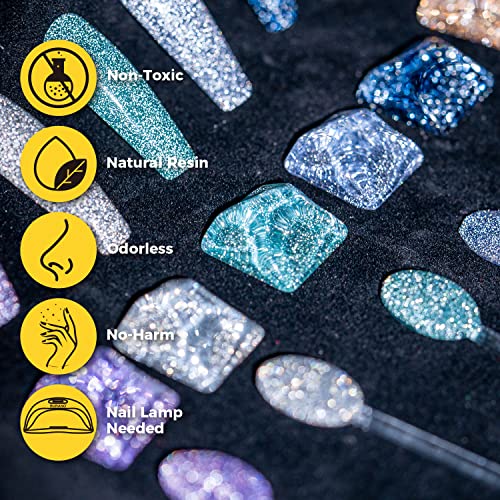 SparkleShine Reflective Blue Gel Nail Polish 15ml High Gloss Long-Lasting Finish - Image 6