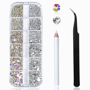 Rhinestone Acrylic Nails Set 24 Pieces Various Designs for Stunning Nail Art