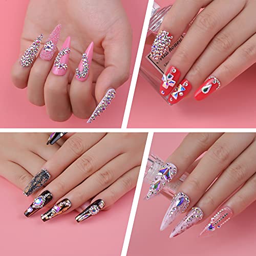 Rhinestone Acrylic Nails Set 24 Pieces Various Designs for Stunning Nail Art - Image 6