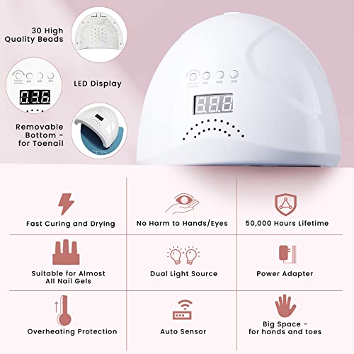 DIY Gel Nail Kit with 12 Colors and Lamp for Salon Quality Manicures at Home - Image 4