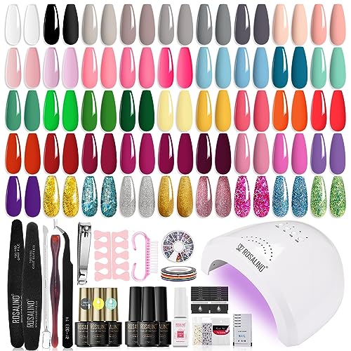 Rosalind 6 Color Gel Nail Polish Starter Kit with UV Lamp for Home Salon