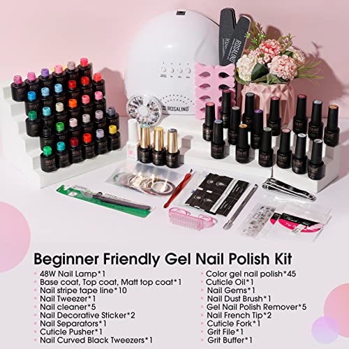 Rosalind 6 Color Gel Nail Polish Starter Kit with UV Lamp for Home Salon - Image 2