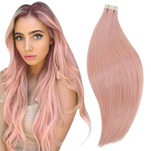 Rose Gold Premium Human Hair Extensions 18 Inch Clip-In Natural Look and Feel