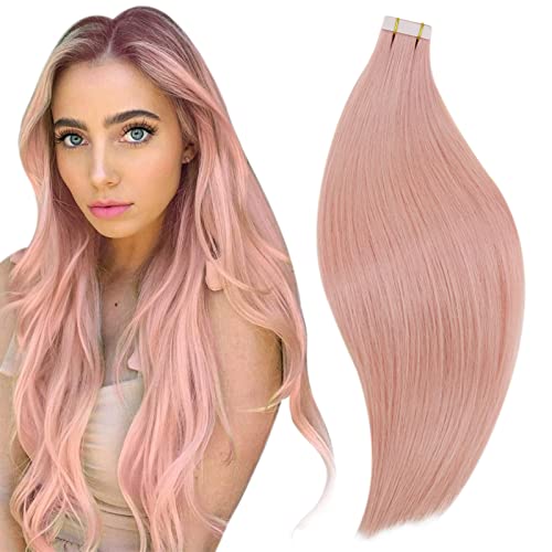 Rose Gold Premium Human Hair Extensions 18 Inch Clip-In Natural Look and Feel
