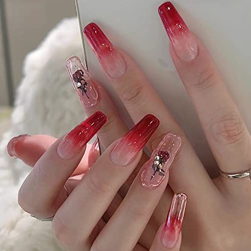 Rose-Inspired Acrylic Nail Design Kit for Elegant and Stylish Nail Art