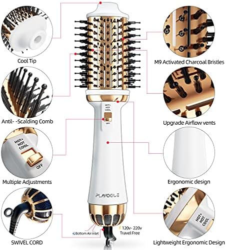 2-in-1 Rotating Hair Brush Styler with 1.5-inch Barrel for Effortless Styling and Volume - Image 3