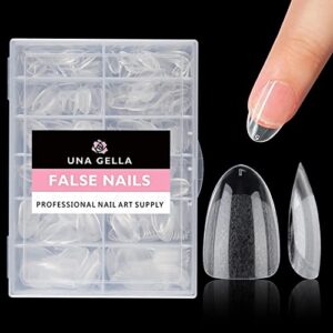 24 Pc Round Almond Shape Acrylic Nail Tips for Easy DIY Nail Art & Design