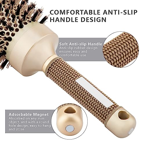 Professional Round Barrel Hair Brush for Effortless Styling and Curling, Medium Size - Image 4