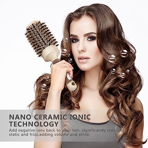 Professional Round Barrel Hair Brush for Effortless Styling and Curling, Medium Size - Image 5