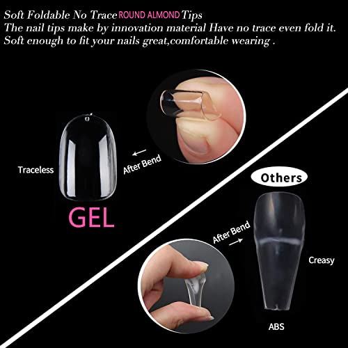24 Piece Round French Acrylic Nail Design Set for Elegant Nail Art - Image 4