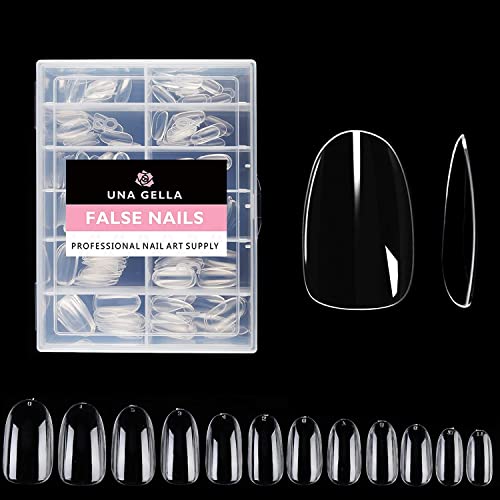 24 Piece Round French Acrylic Nail Design Set for Elegant Nail Art